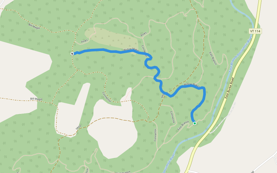 Widow Maker walking route map in Lyndon