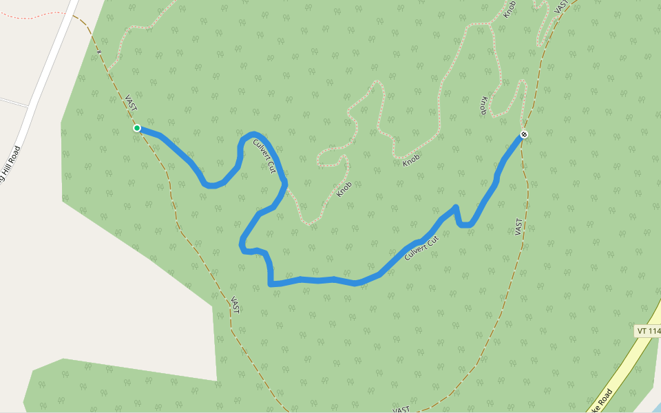 Culvert Cut walking route map in Lyndon