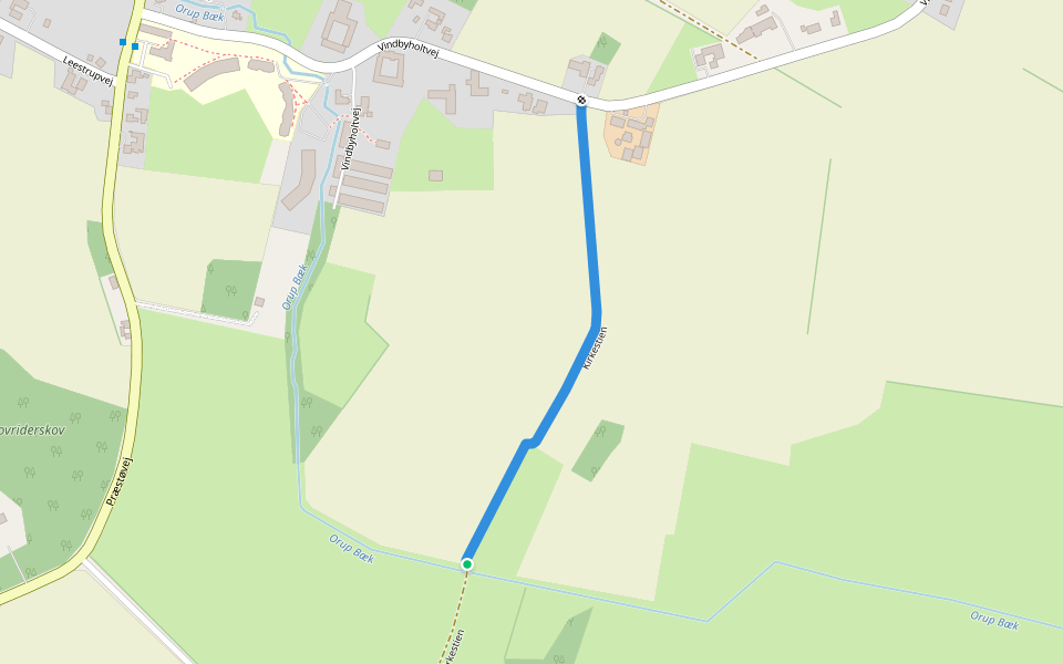 Kirkestien walking route map in Faxe