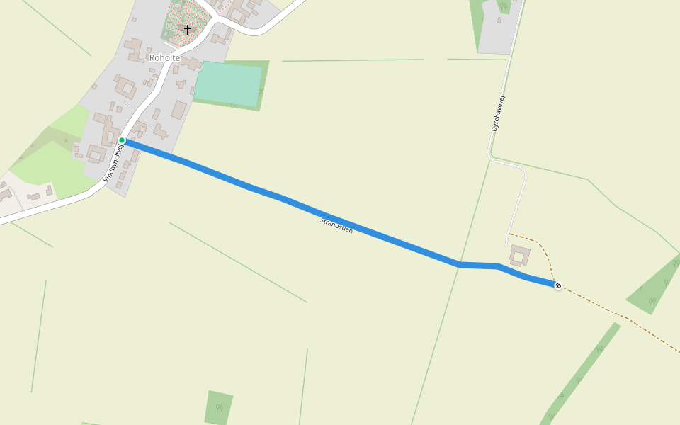 Strandstien walking route map in Faxe