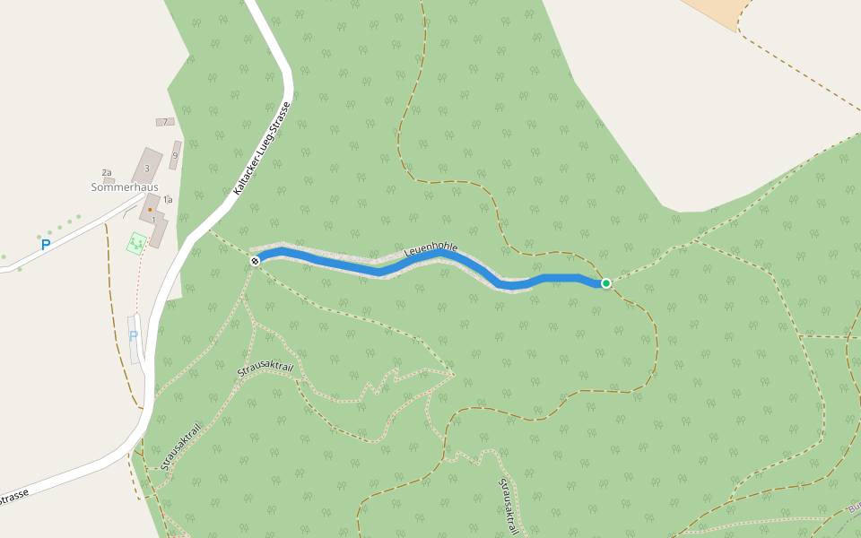Leuenhohle walking route map in Kaltacker