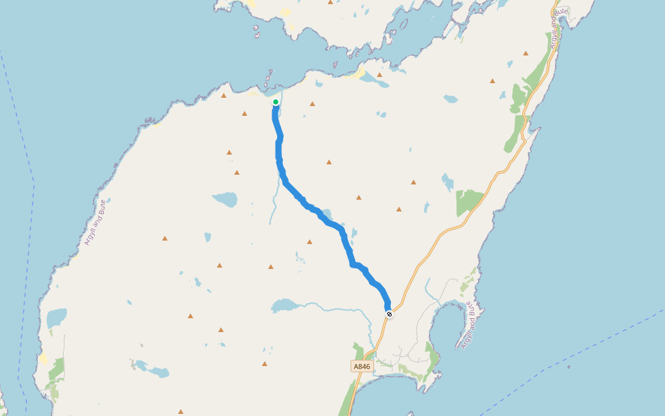 Evans' Walk walking route map in Craighouse