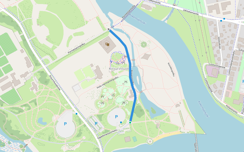 Kriivarinpolku walking route map in Pori