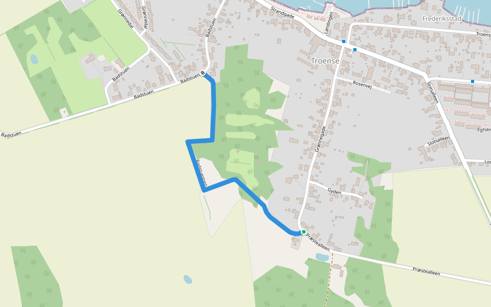 Badstuestien walking route map in Svendborg