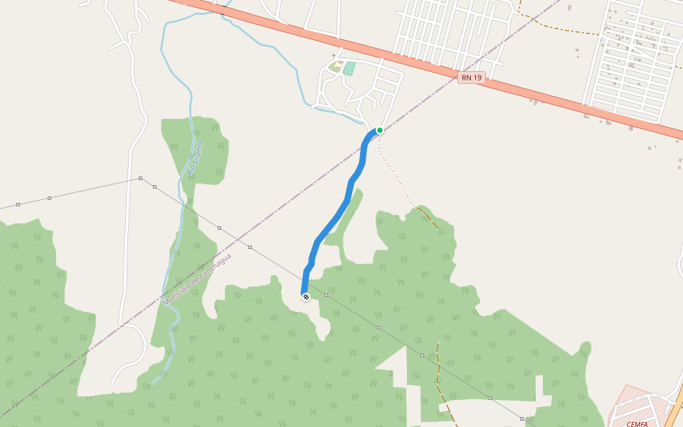 Calle a la Montaña Del Caserio la Paz walking route map in Caserío La Paz