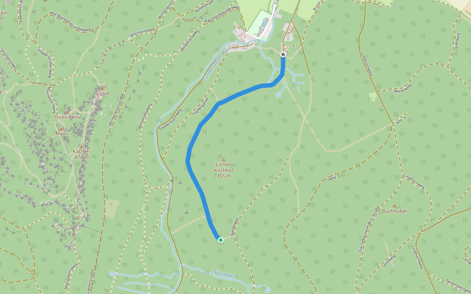 Lange Flügel walking route map in Gohrisch