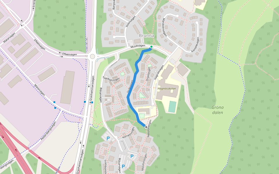 Stråkstigen walking route map in Kungsängen