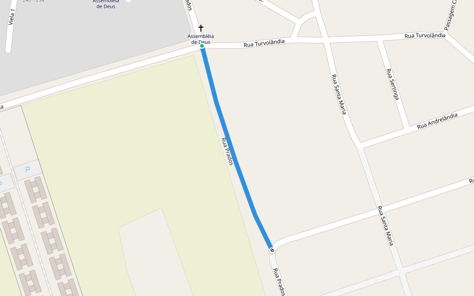 Rua Prados walking route map in Guarulhos