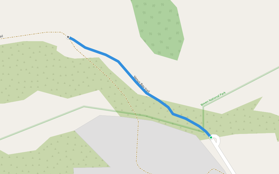 Venus Bay trail walking route map in Oranjestad