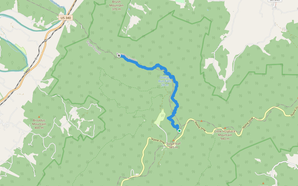 Tuscarora - Overall Run Trail walking route map in Rileyville