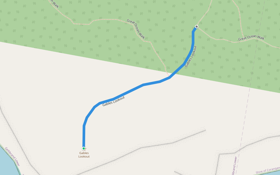 Gables Lookout walking route map in Gellibrand Lower