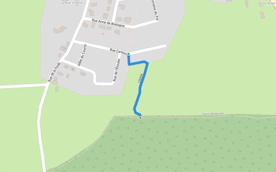 CRAPA walking route map in Montauban-de-Bretagne