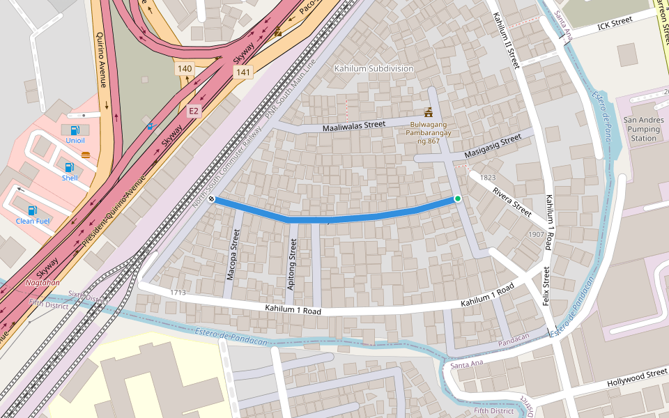 Akasya Street walking route map in Maynila