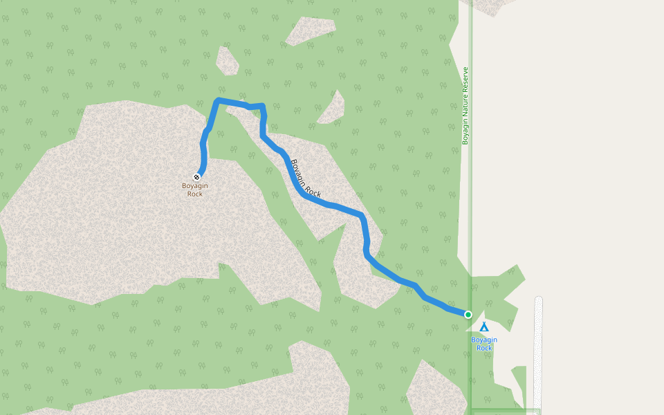 Boyagin Rock walking route map in West Pingelly