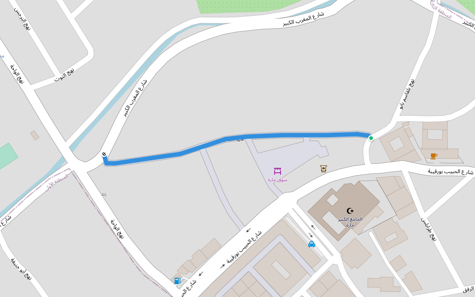 نهج الصاغا walking route map in Oudref