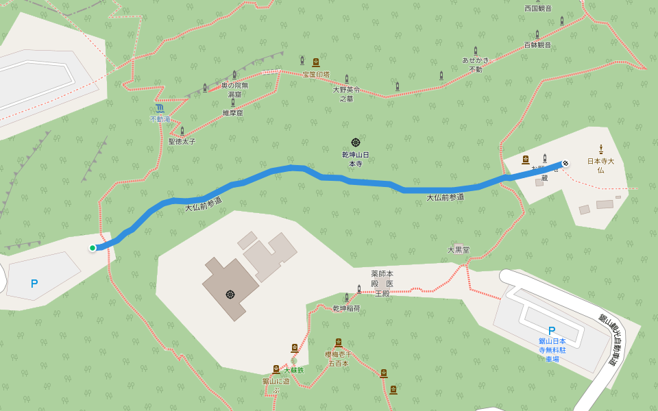 大仏前参道 walking route map in Kyonan