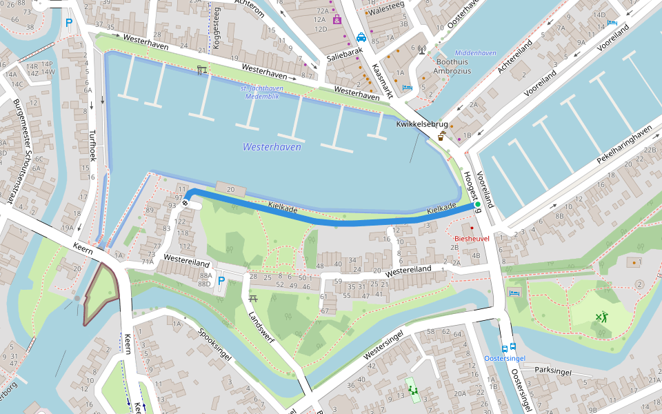Kielkade walking route map in Medemblik