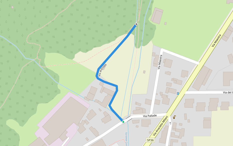Via al Cristo walking route map in Follina