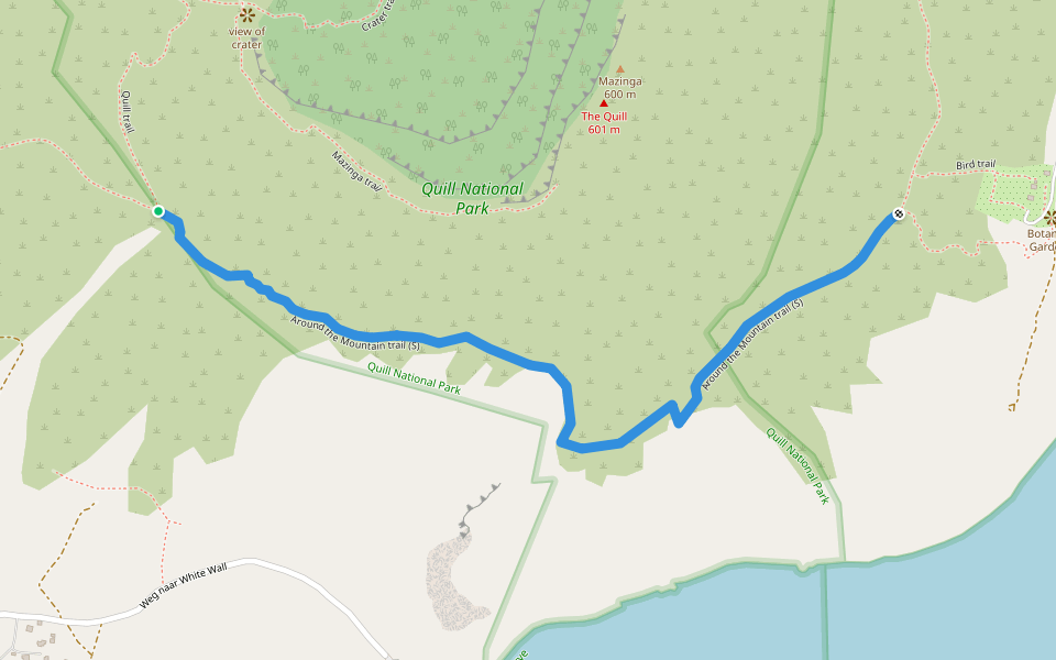 Around the Mountain trail (S) walking route map in Oranjestad