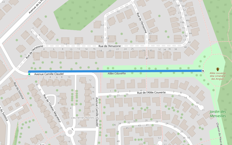 Allée Couverte walking route map in Vauréal
