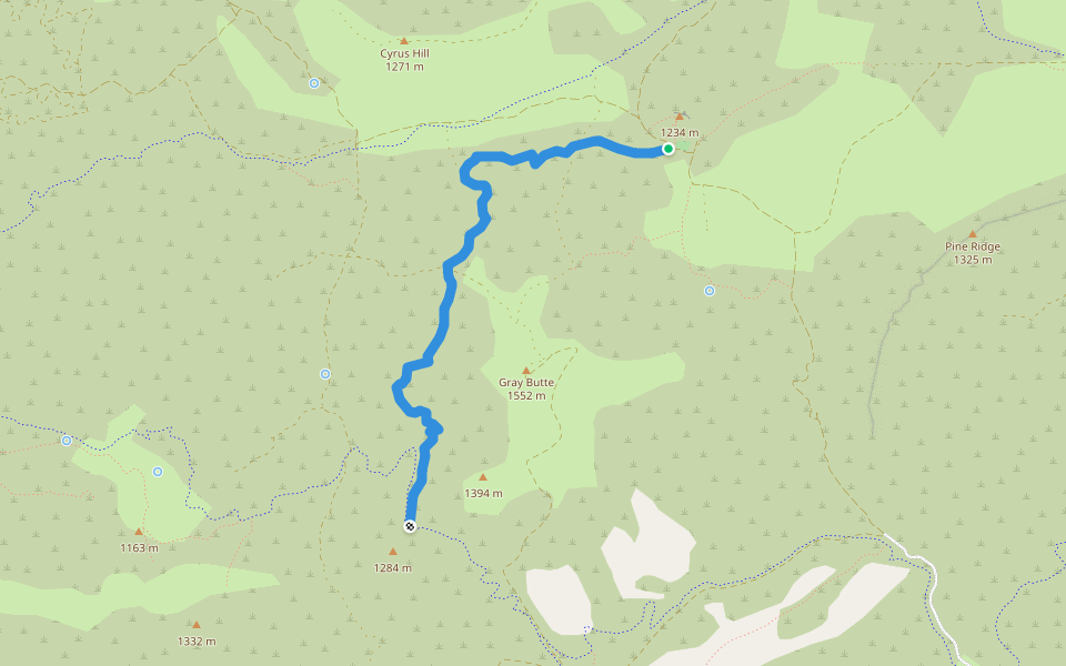 Gray Butte Trail #852 walking route map in Culver