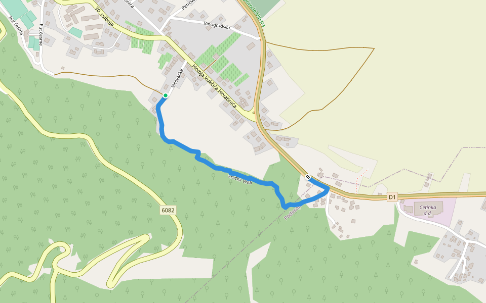 Vrlička Vrila walking route map in Vrlika