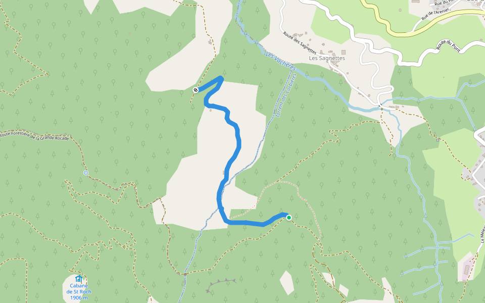DH du Serret walking route map in Les Orres