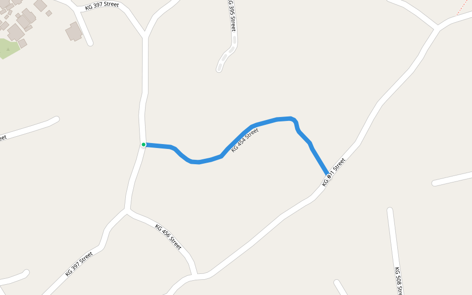 KG 454 Street walking route map in Kigali