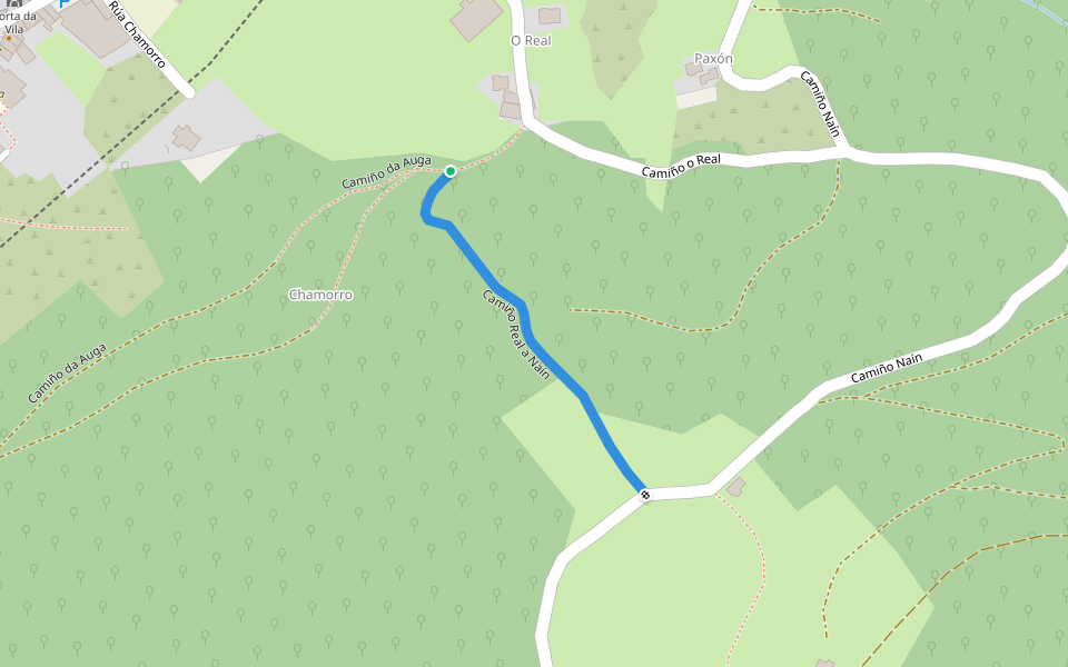 Camiño Real a Naín walking route map in Viveiro