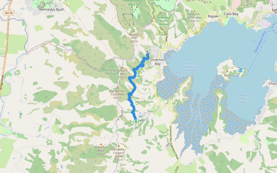 O'Farrells Track walking route map in Allandale