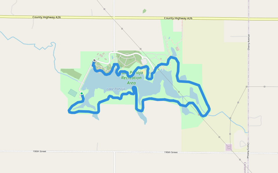 Lake Pahoja Trail walking route map in Inwood