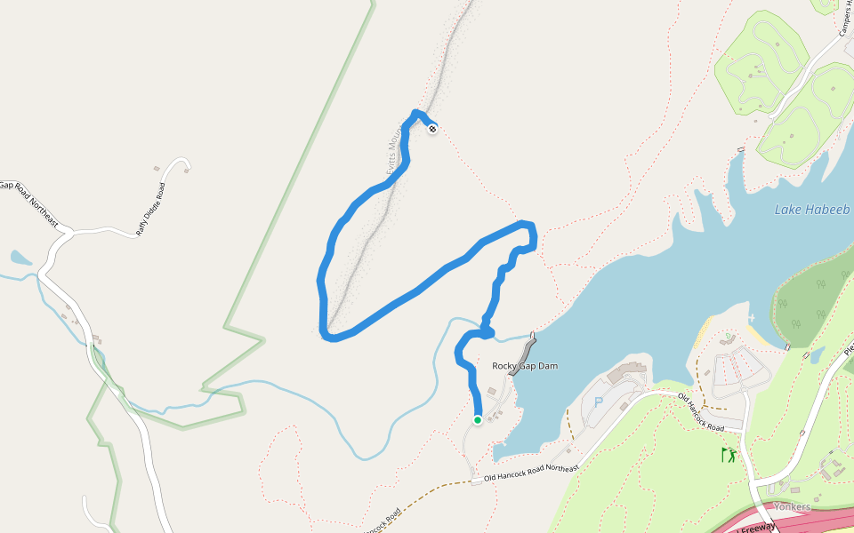 Evitt's Mountain Homesite Trail walking route map in Cumberland