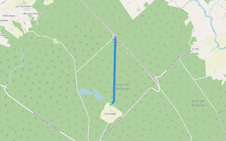 Sommière de L'Ermitage walking route map in Champsecret