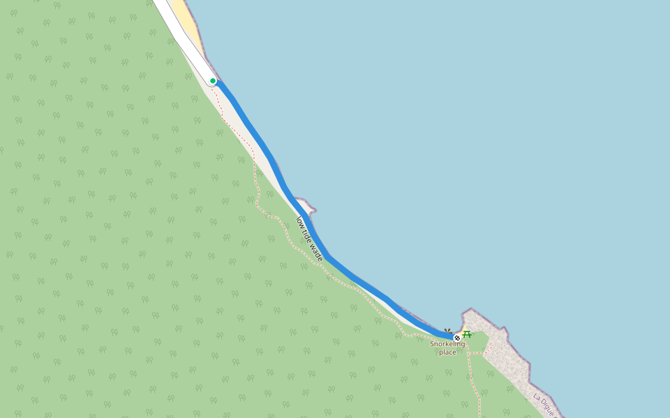 low tide wade walking route map in Silhouette
