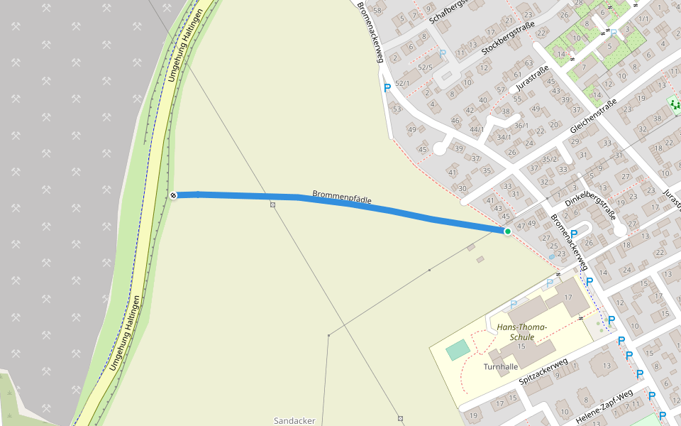 Brommenpfädle walking route map in Weil am Rhein