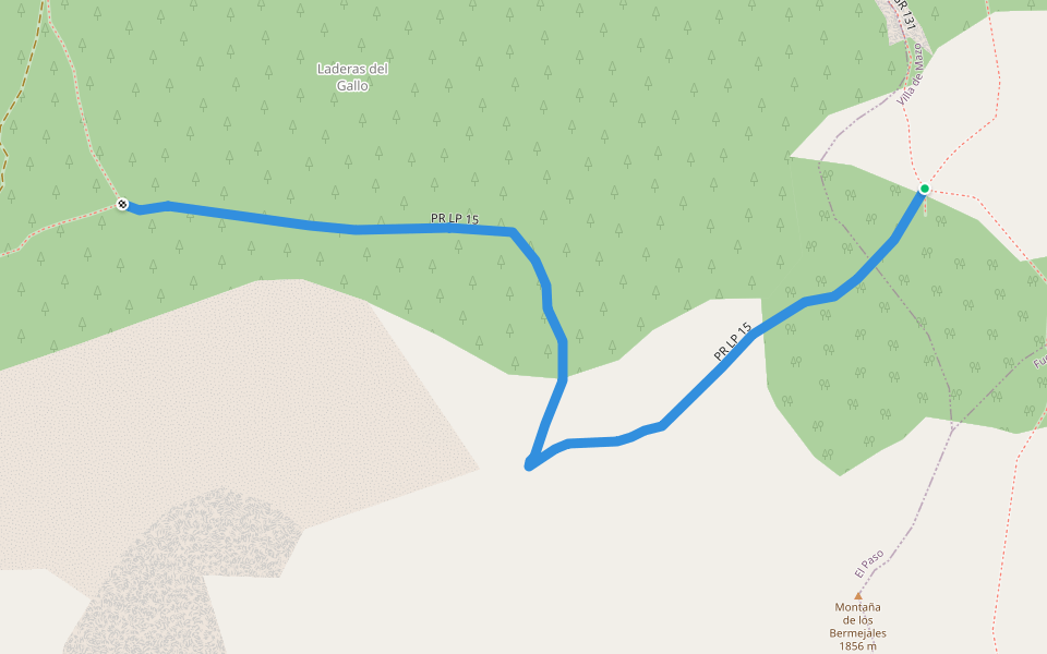 PR LP 15 walking route map in Villa de Mazo