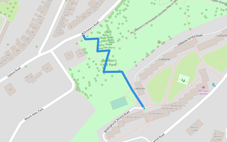Dawson's Hill Footpath (Overhill Road to Bredinghurst)