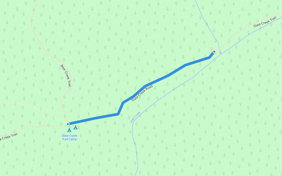 Slate Creek Road walking route map in La Honda
