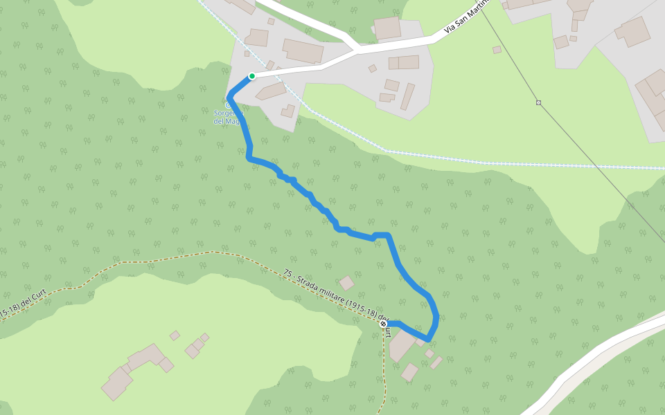 Troj dea fontana del Mago walking route map in Cornuda