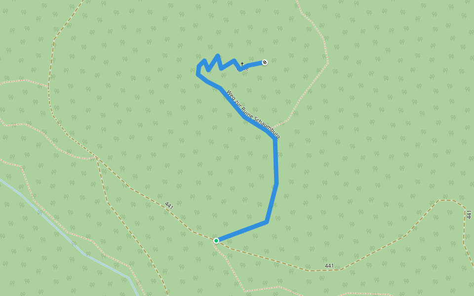 Weg zur Ruine Schaumburg walking route map in Ohlstadt