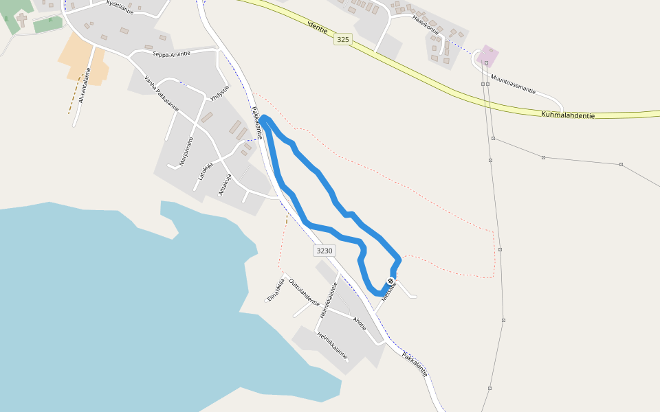 Kuntorata walking route map in Sahalahti