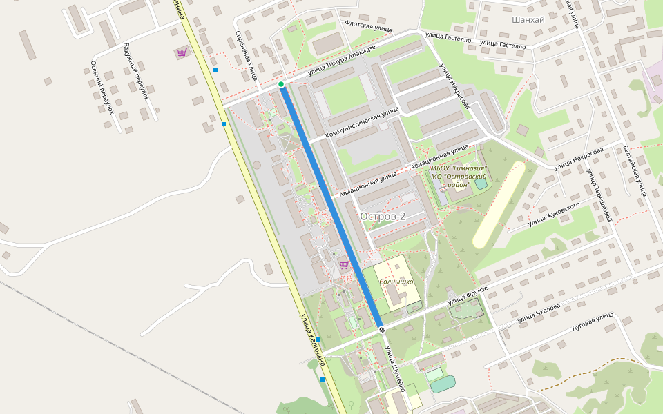 улица Шумейко walking route map in Остров (Псковская обл.)