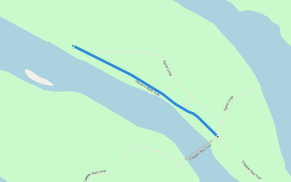 Heron's Walk Trail walking route map in Galveston