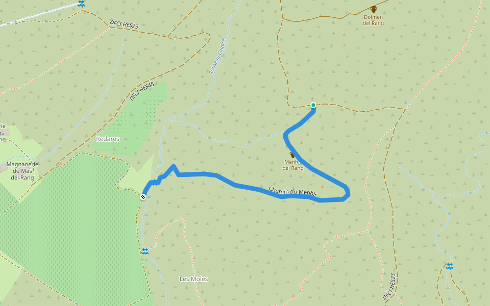 Chemin du Menhir walking route map in Claret