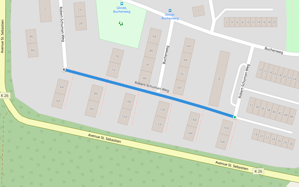 Robert-Schuman-Weg walking route map in Glinde