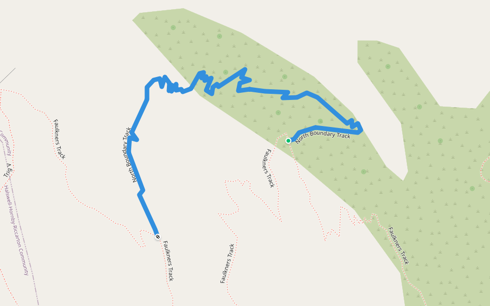 North Boundary Track walking route map in Governors Bay