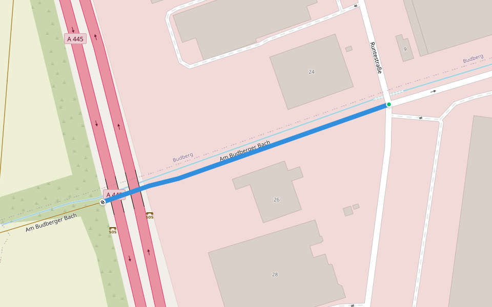 Am Budberger Bach walking route map in Werl