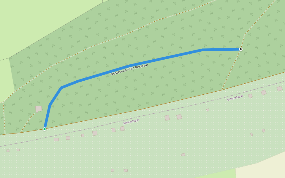 Nussbaum-Pfad Rossrain walking route map in Ebersbach an der Fils