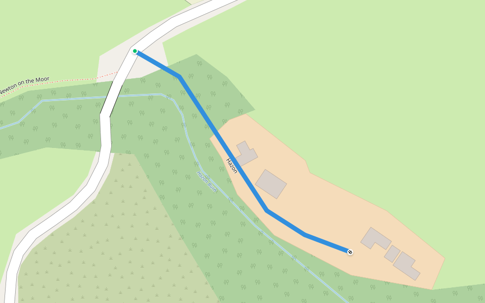 Hazon walking route map in Newton-on-the-Moor