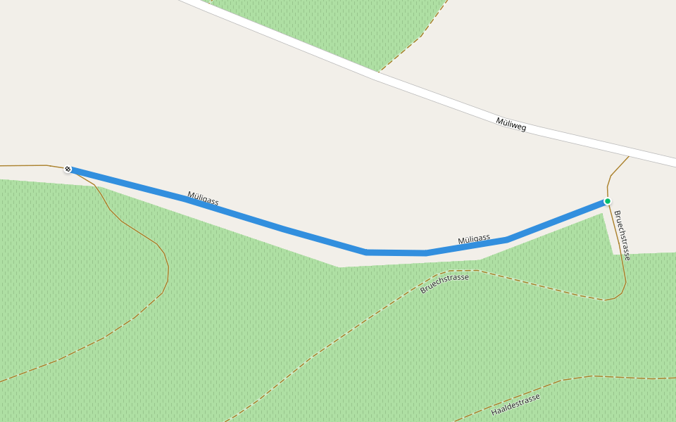 Müligass walking route map in Oberhallau